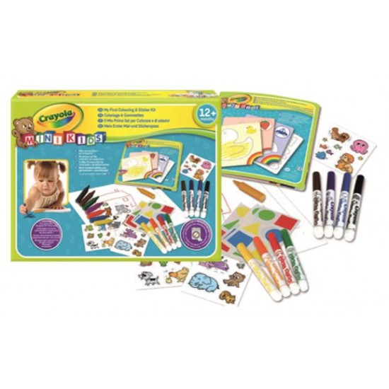 MY FIRST COLOURING & STICKER KIT - MINI KIDS