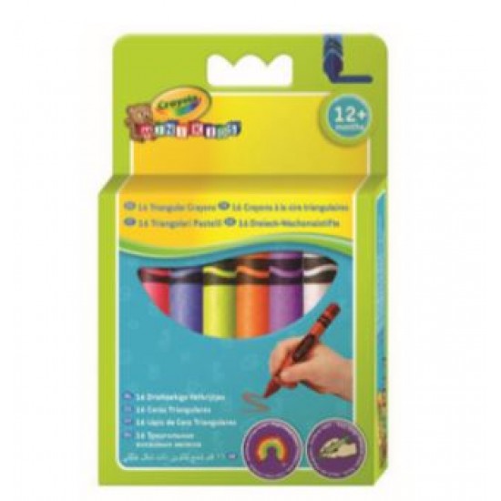 MINI KIDS 16 WASHABLE TRIPOD GRIP CRAYONS