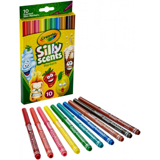 SILLY SCENTS - 10 FINELINE SCENTED MARKERS