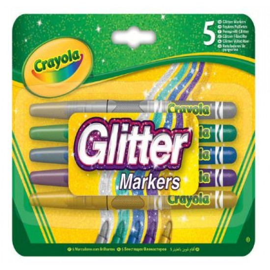 5 GLITTER MARKERS