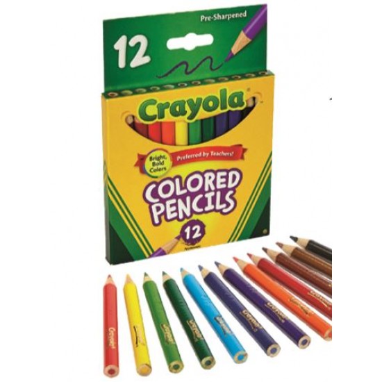12 Half Length Coloured Pencils