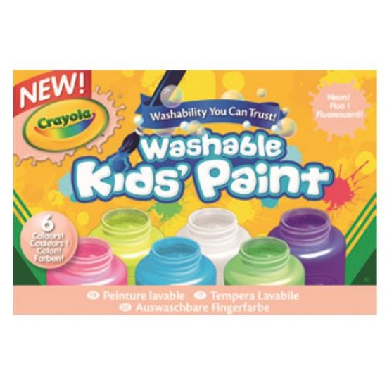 6 WASHABLE NEON PAINTS